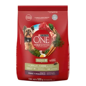 ONE Perros Adultos Minis y Pequeños Pollo y Carne 500gr, comida-para-perros.com